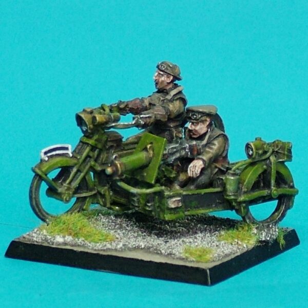 British Motorbike with sidecar and Vickers mg.