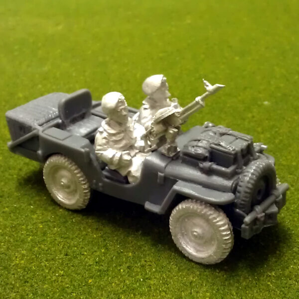 Air landed recce jeep with vickers and basket.