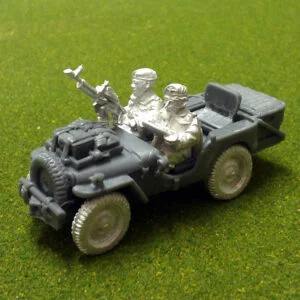 Air landed recce jeep with vickers and basket.