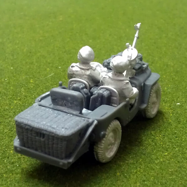 Air landed recce jeep with vickers and basket.