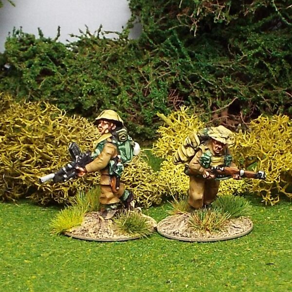 BEF Bren Gun Team Advancing with Helmet Covers.