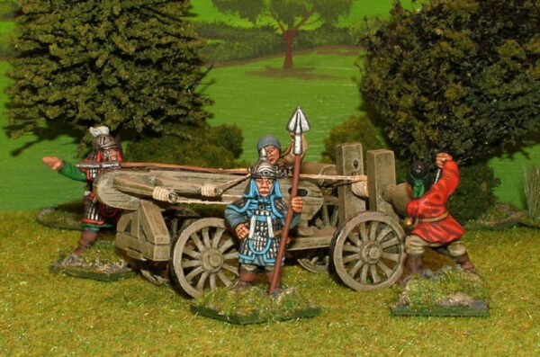 Bolt thrower (on wheeled cart) with 4 crew.