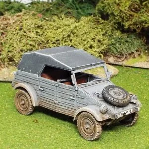 Kubelwagen with roof raised.