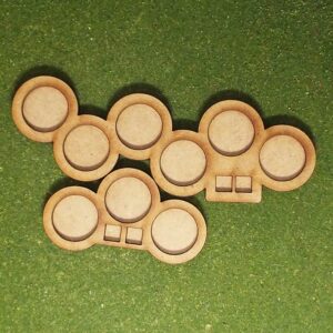 Skirmish Trays 02 – For 20mm discs 5mm Frame and dice holders.