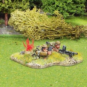 Home Guard wearing cap with Bren Gun prone.