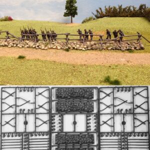Cross & Rail Fencing with Stone Bases